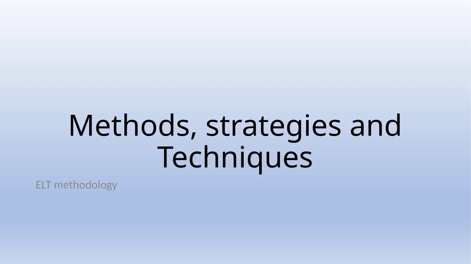 ELT methodology