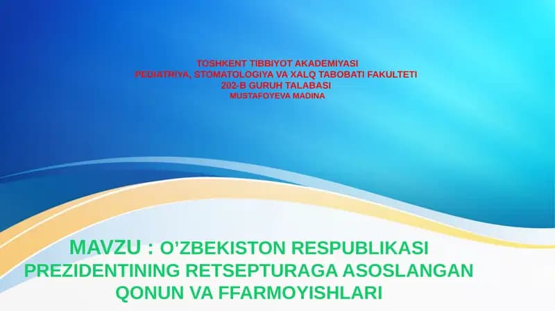 Qonun va Ffarmoyishlari