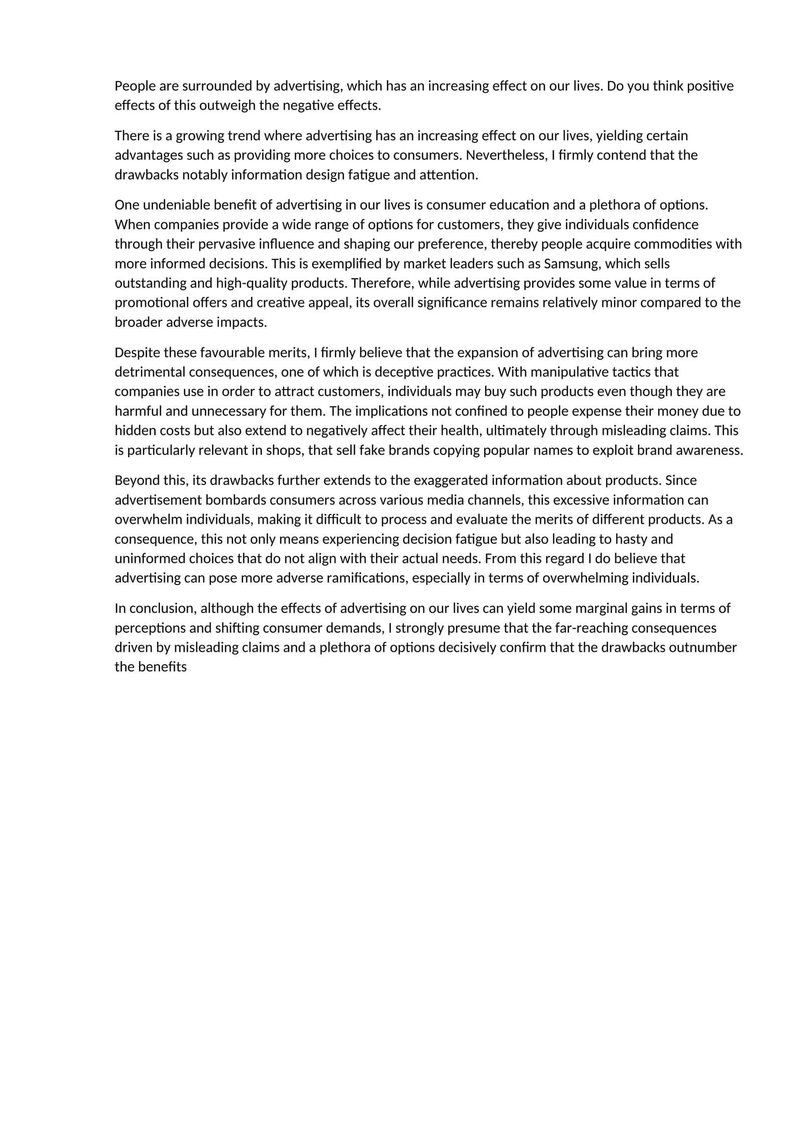 The Impact of Advertising on Consumer Choices