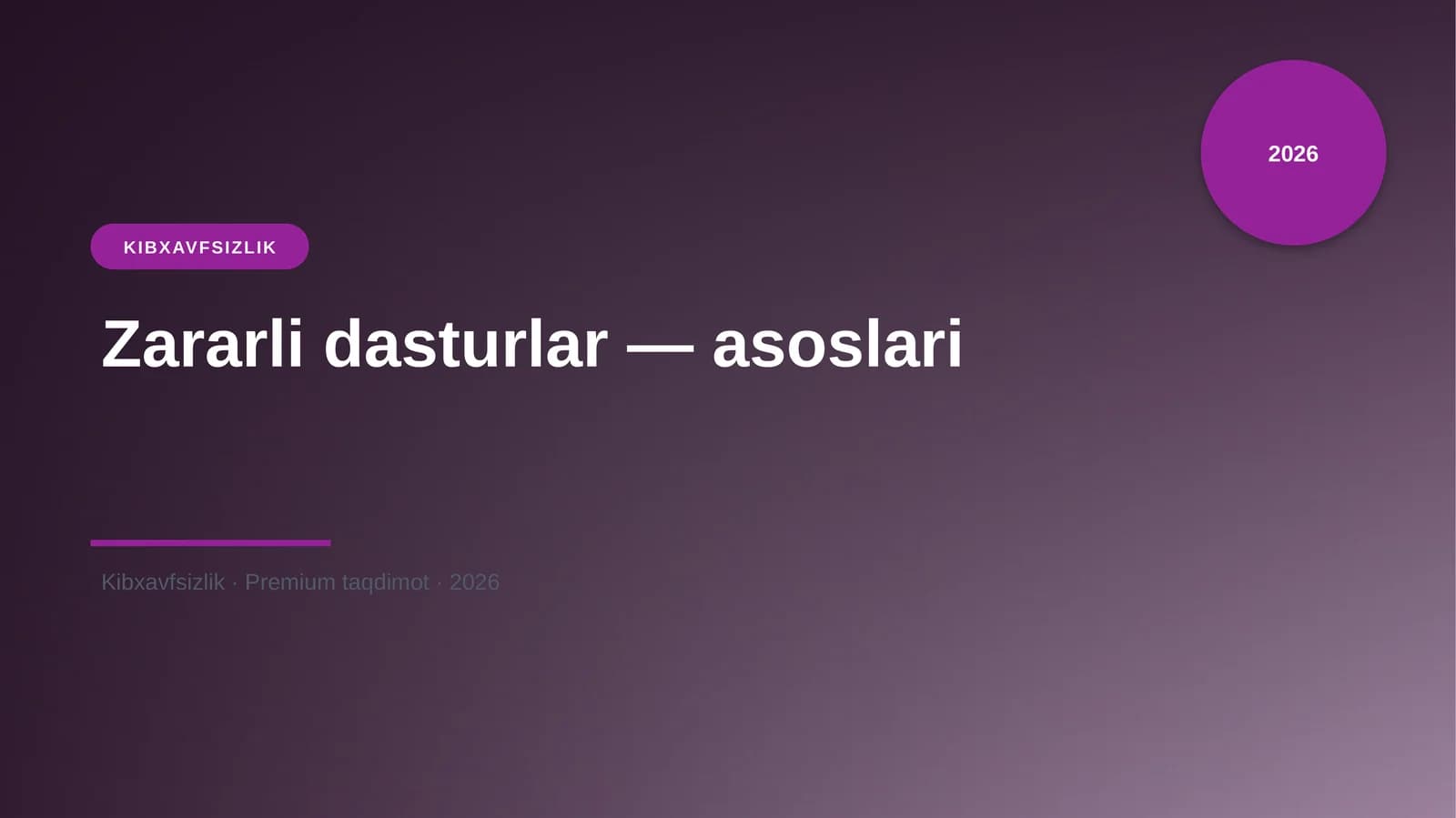 Zararli dasturlar — asoslari