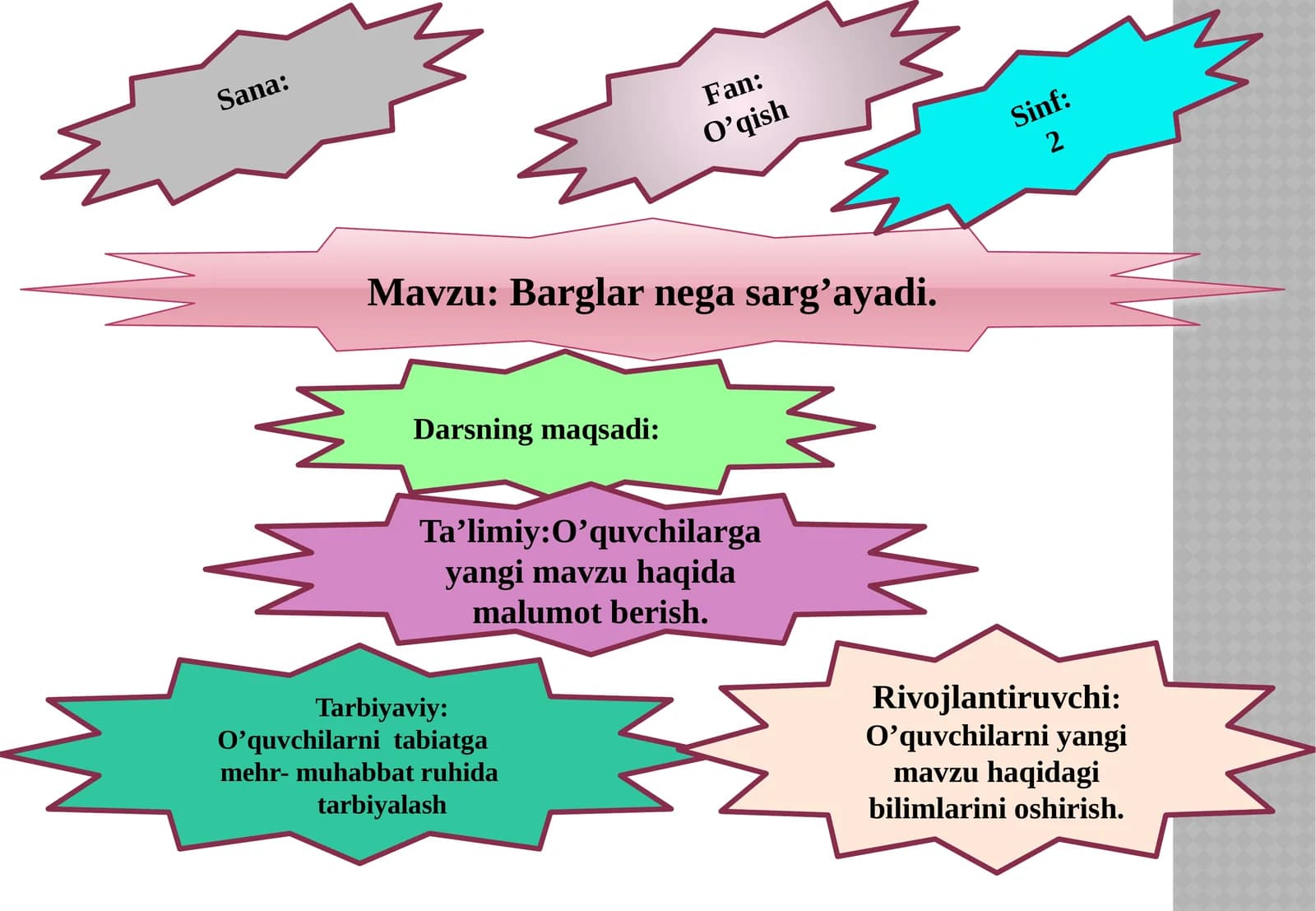 Barglar negasi sarg'ayadi