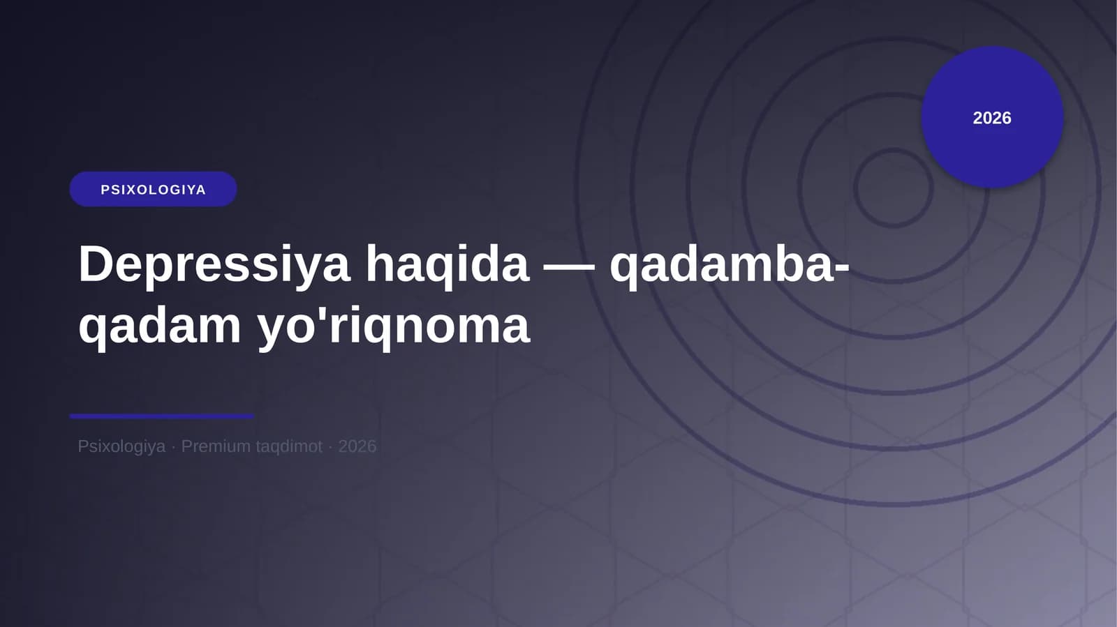 Depressiya haqida — qadamba-qadam yo'riqnoma