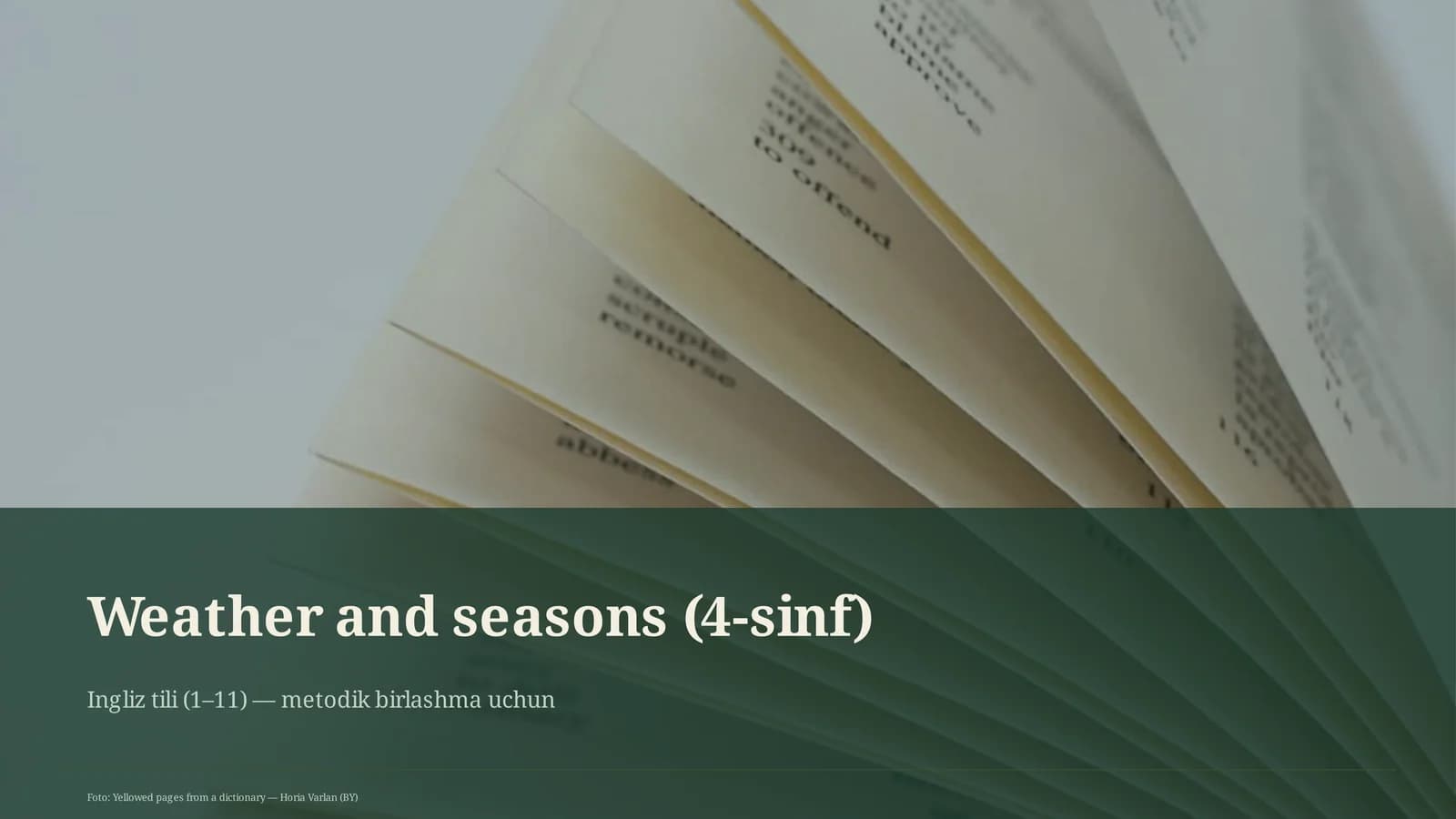 Weather and seasons (4-sinf)