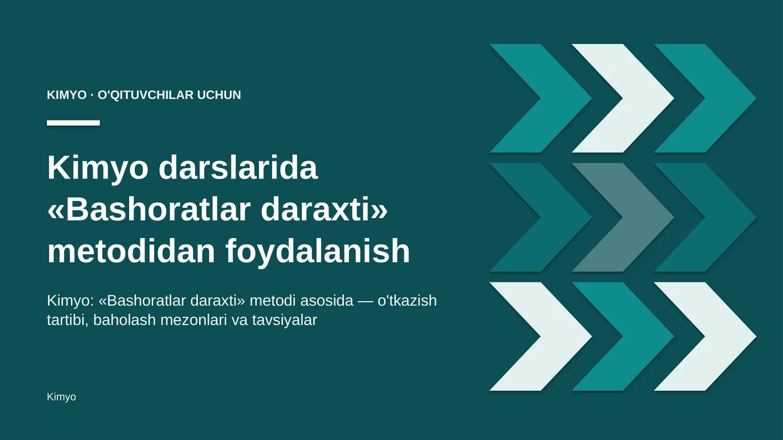 kimyo darslarida bashoratlar daraxti metodidan foydalanish 2561
