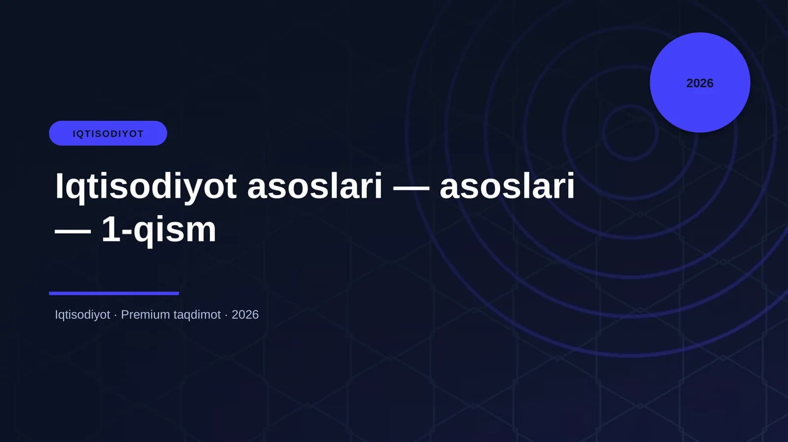 Iqtisodiyot asoslari — asoslari — 1-qism