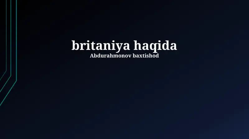 britaniya haqida