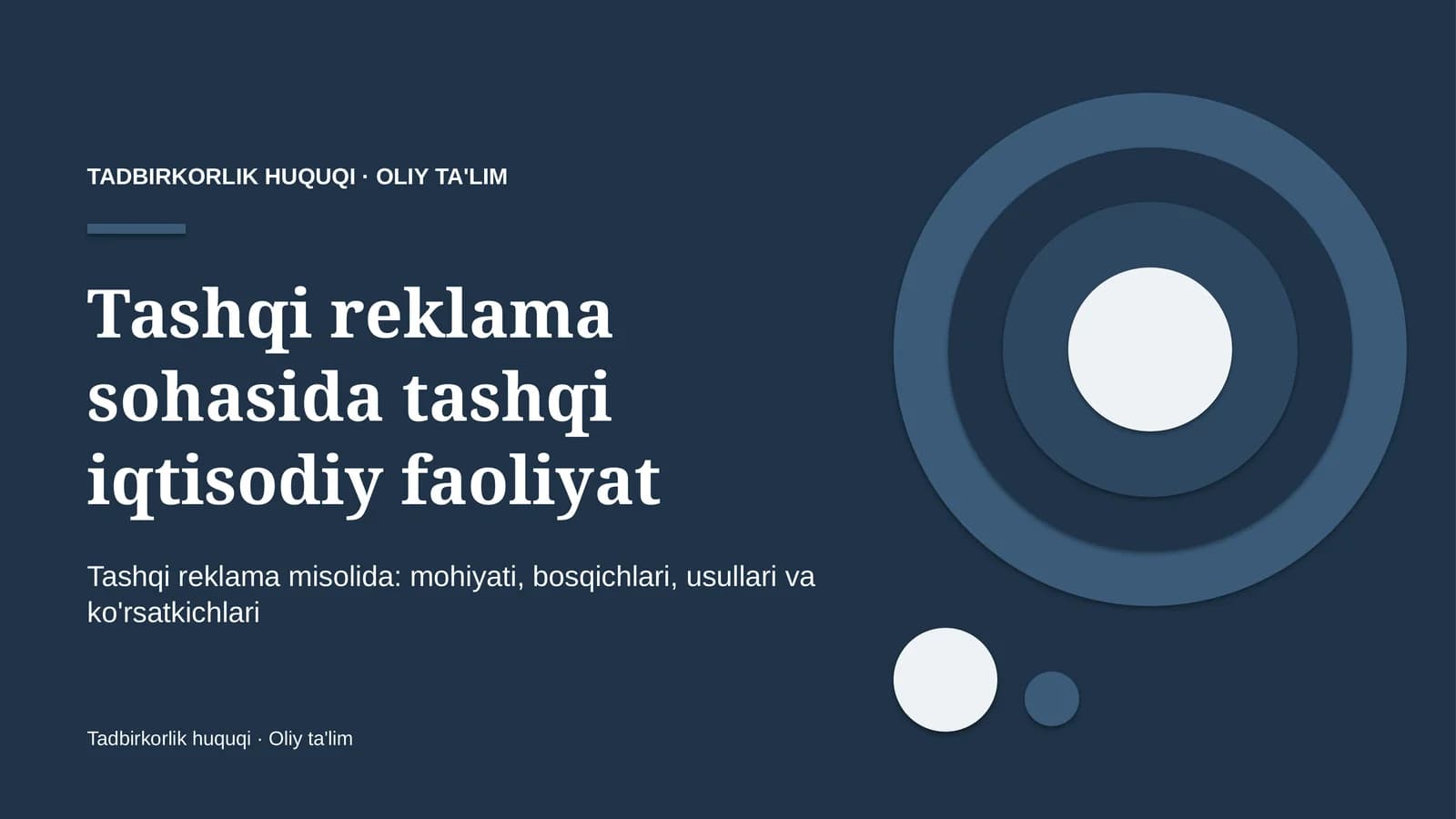 Tashqi reklama sohasida tashqi iqtisodiy faoliyat