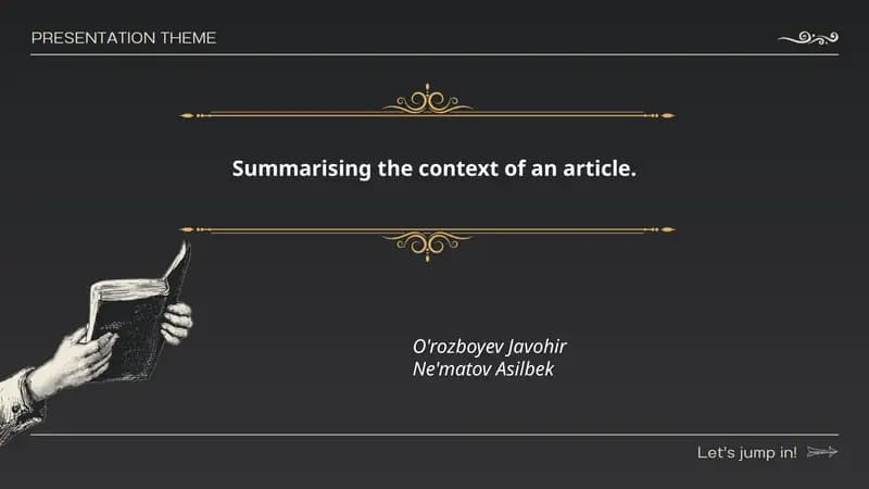 Identifying the main idea of an article
