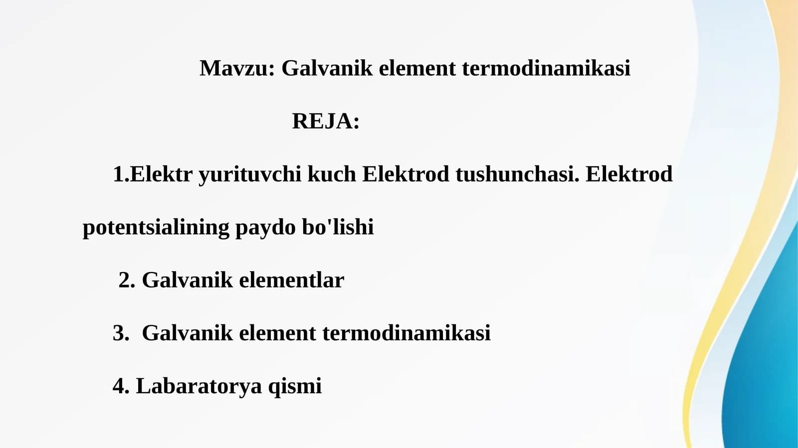 Galvanik element termodinamikasi