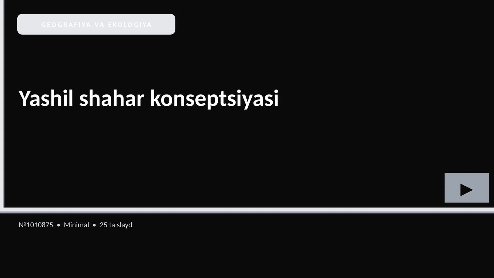 GEOGRAFIYA VA EKOLOGIYA