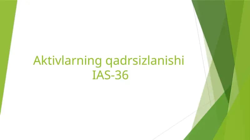 Aktivlarning qadrsizlanishi IAS-36