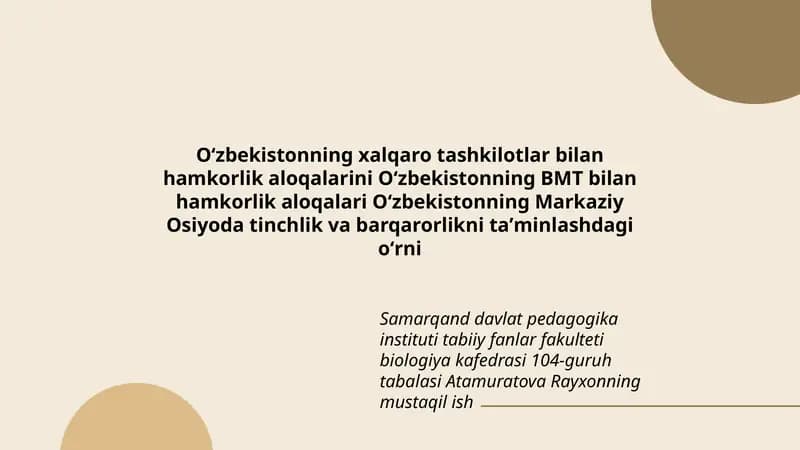 Samarqand Davlat Pedagogika Instituti Biologiya Kafedrasi