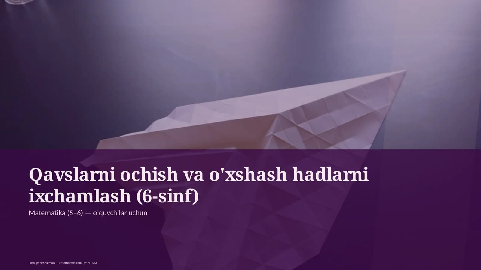 Qavslarni ochish va o'xshash hadlarni ixchamlash (6-sinf)