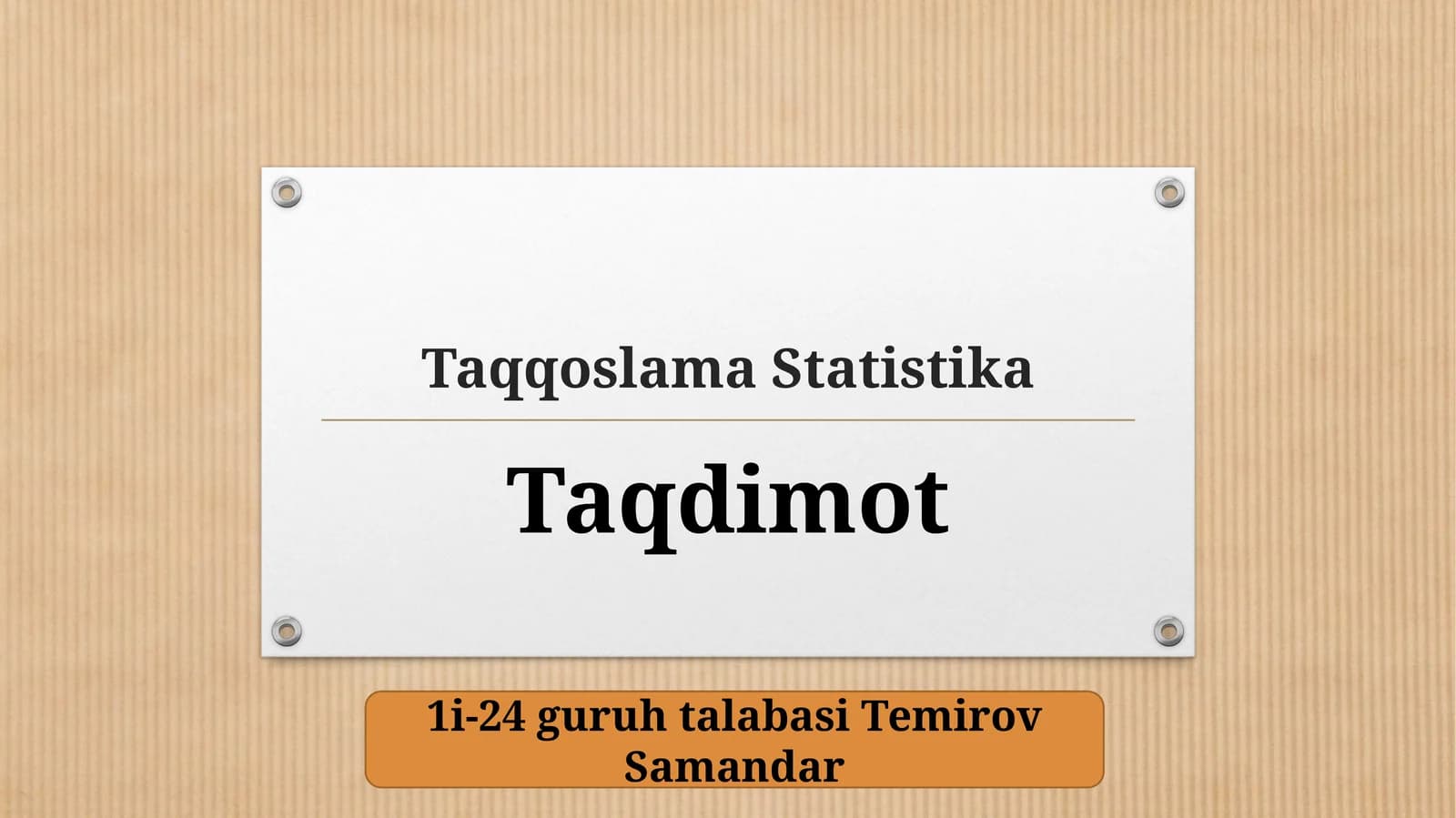 Taqqoslama Statistika