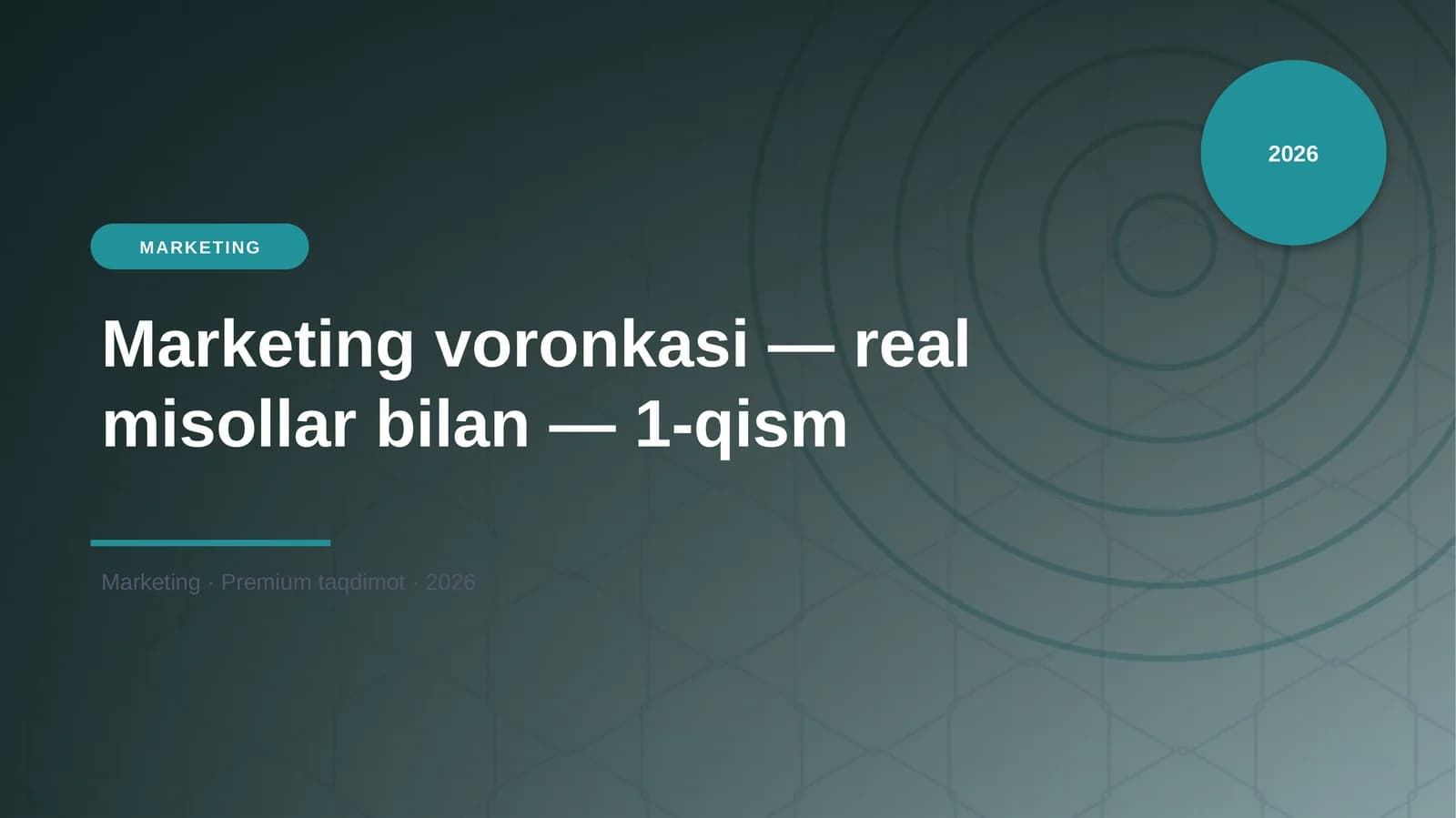 Marketing voronkasi — real misollar bilan — 1-qism