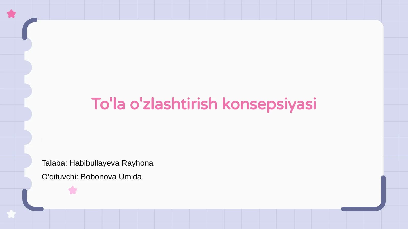 To'la o'zlashtirish konsepsiyasi