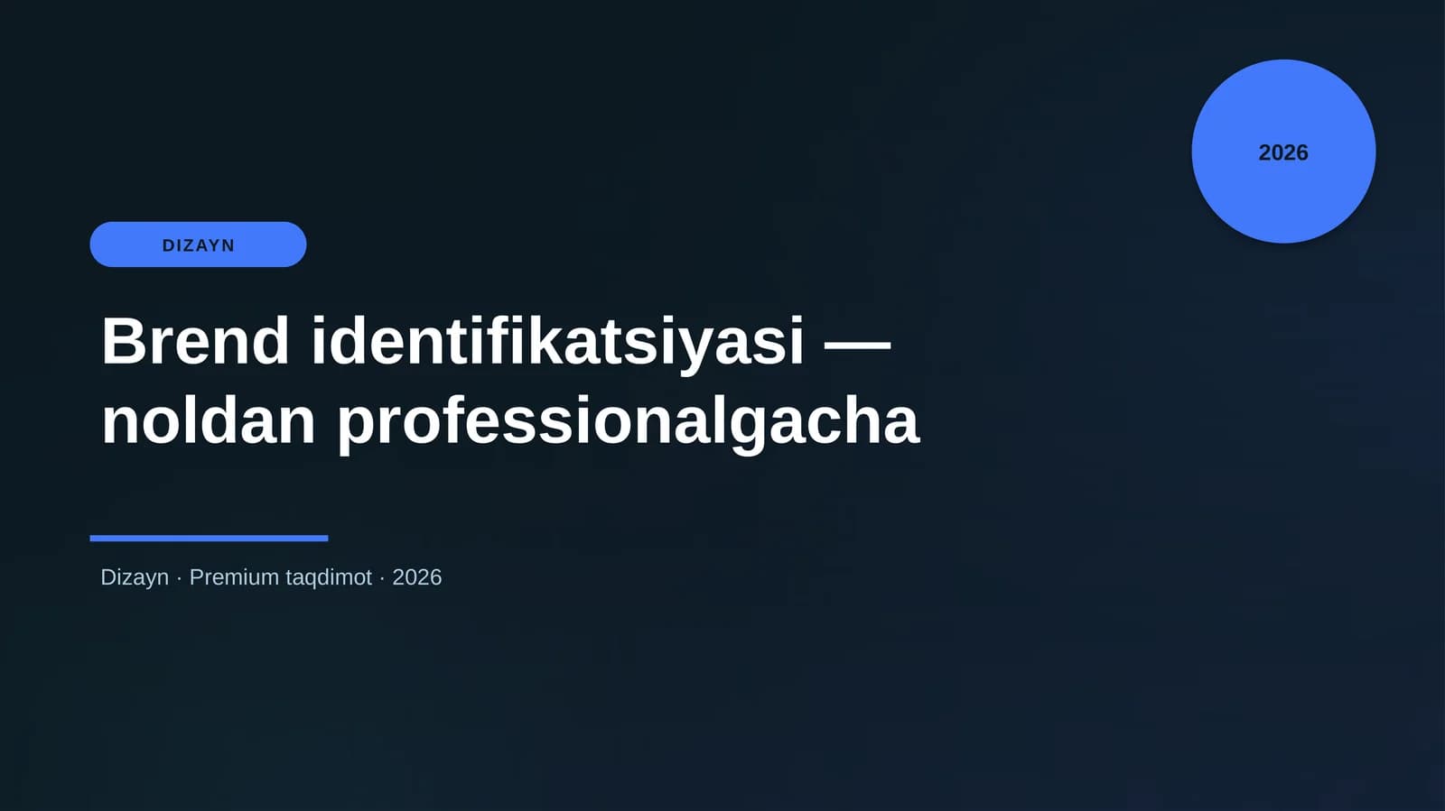 Brend identifikatsiyasi — noldan professionalgacha