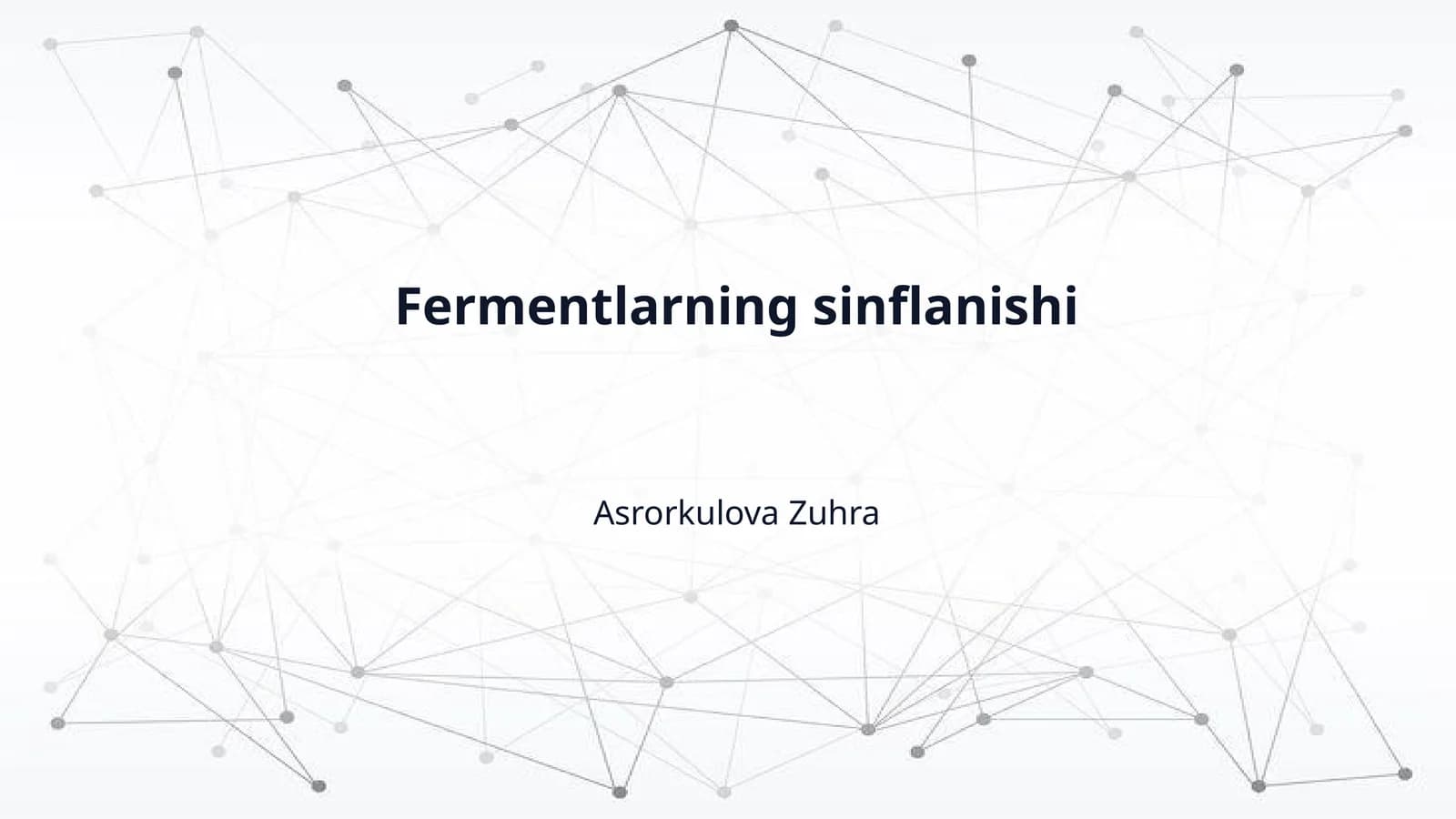 Fermentlarning sinflanishi