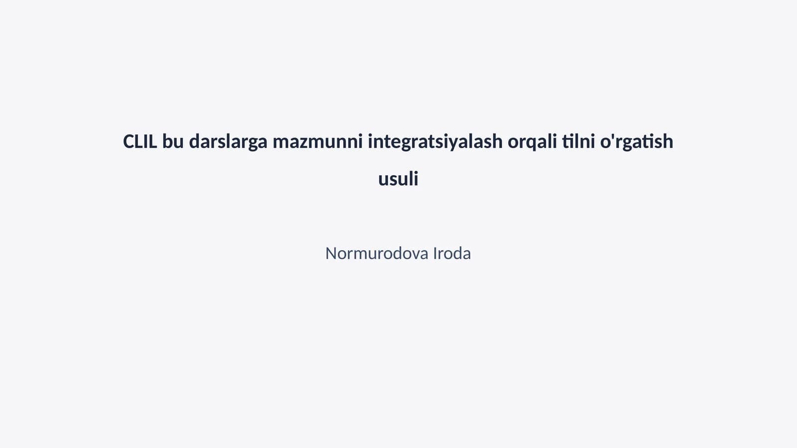 CLIL metodologiyasi