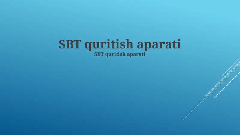 SBT quritish aparati