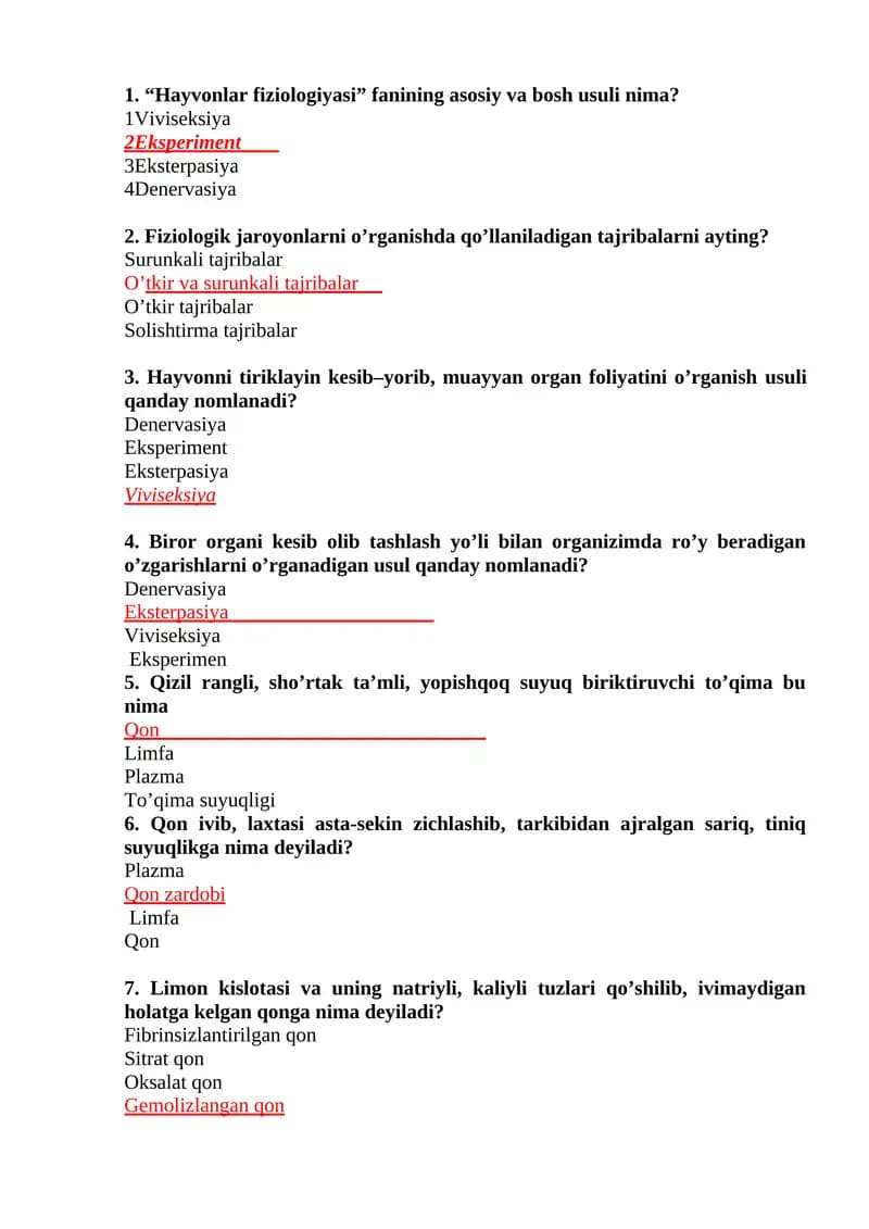 Hayvonlar fiziologiyasi