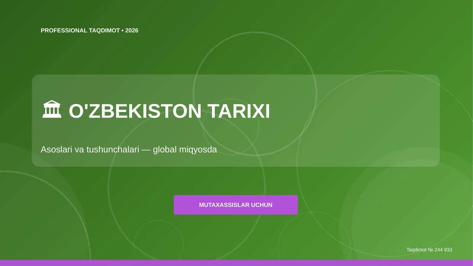 O'zbekiston tarixi: asoslari va tushunchalari (global miqyosda) [mutaxassislar uchun]
