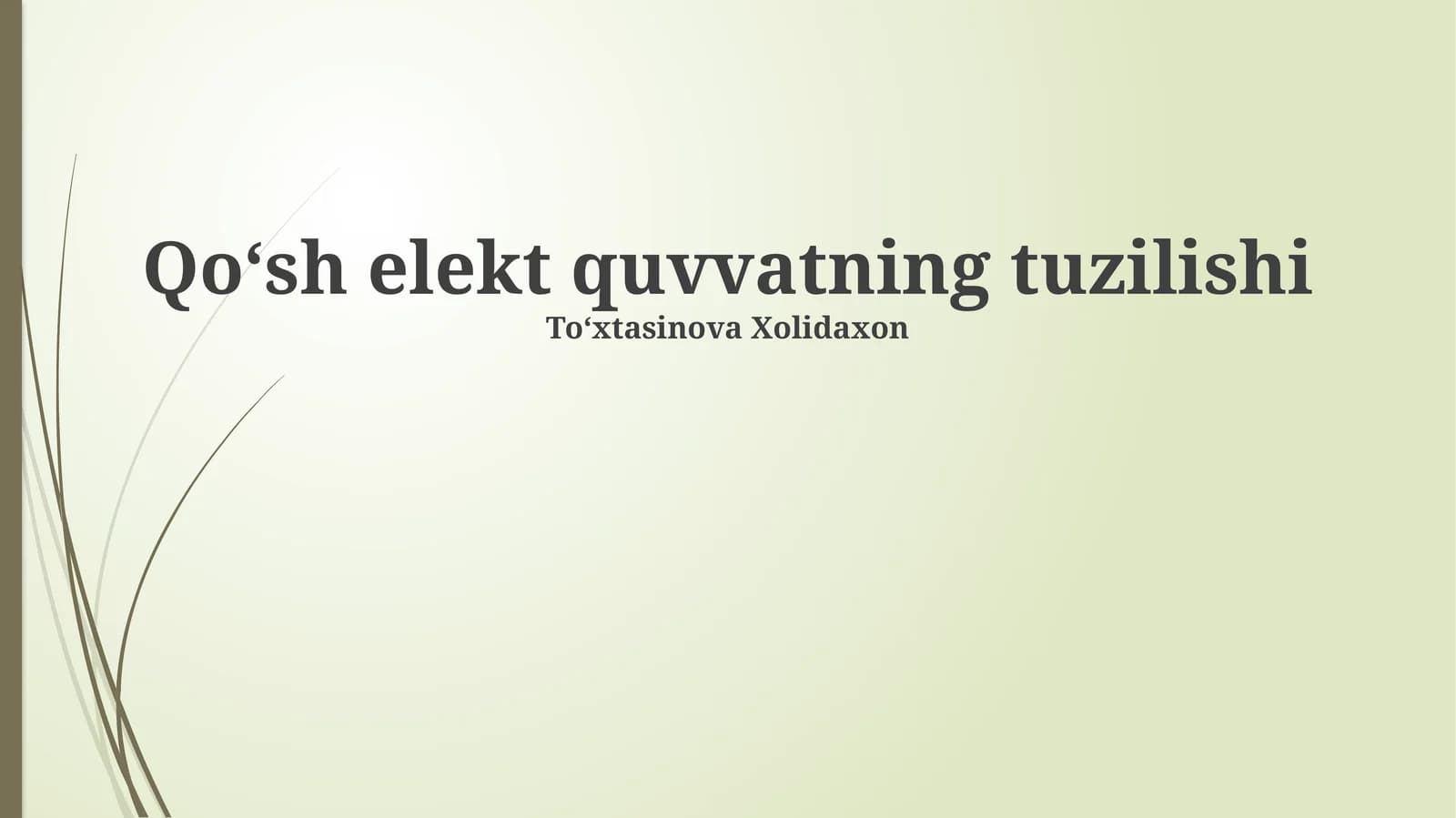 Qoʻsh elekt quvvatning tuzilishi