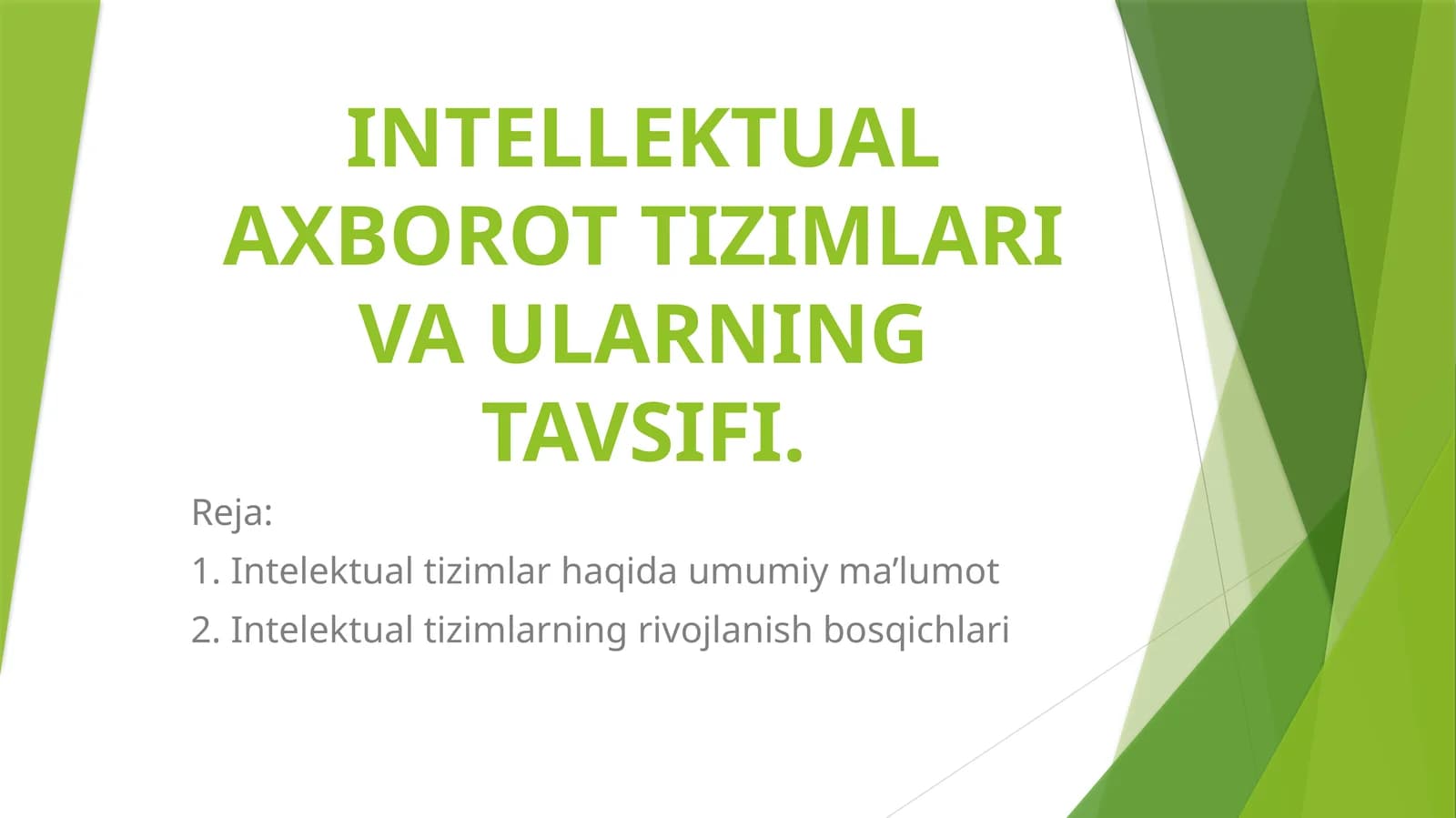 Intellektual Axborot Tizimlari