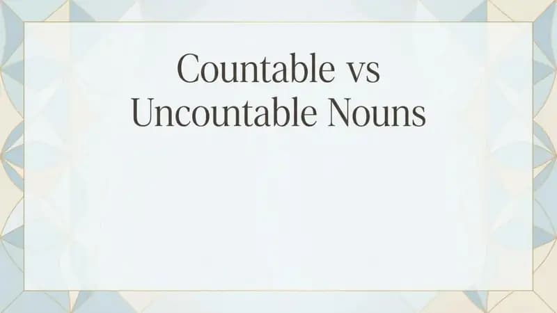 Countable vs uncountable nouns