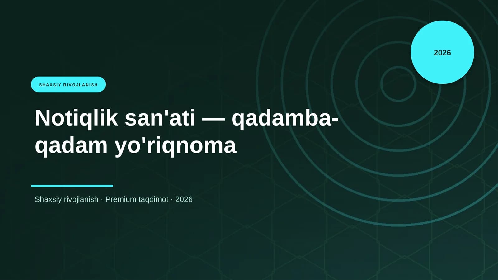 Notiqlik san'ati — qadamba-qadam yo'riqnoma