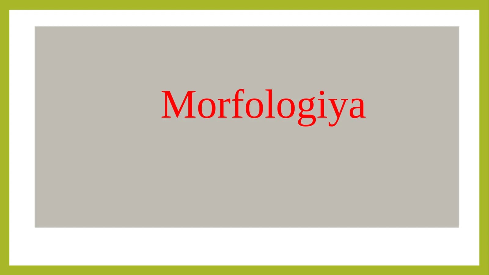 Morfologiya