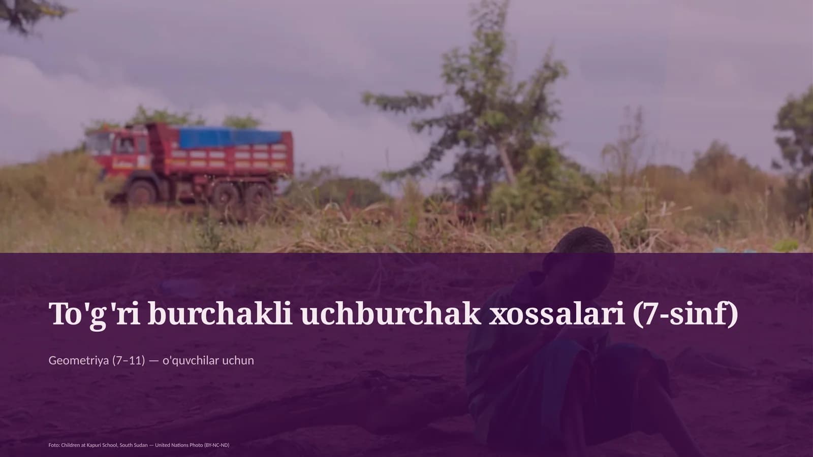 To'g'ri burchakli uchburchak xossalari (7-sinf)