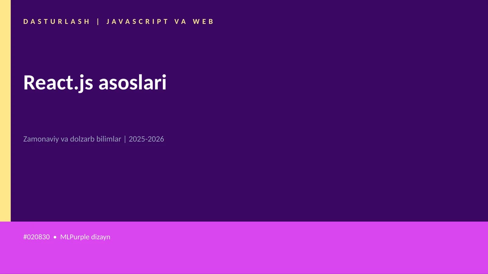 React.js asoslari