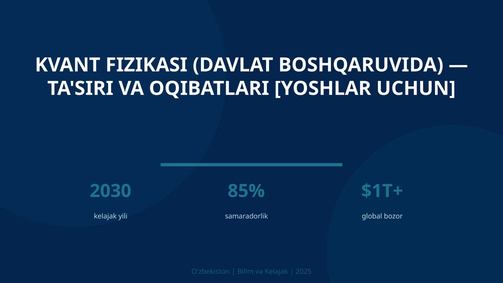 Kvant fizikasi (davlat boshqaruvida) — ta'siri va oqibatlari [yoshlar uchun]