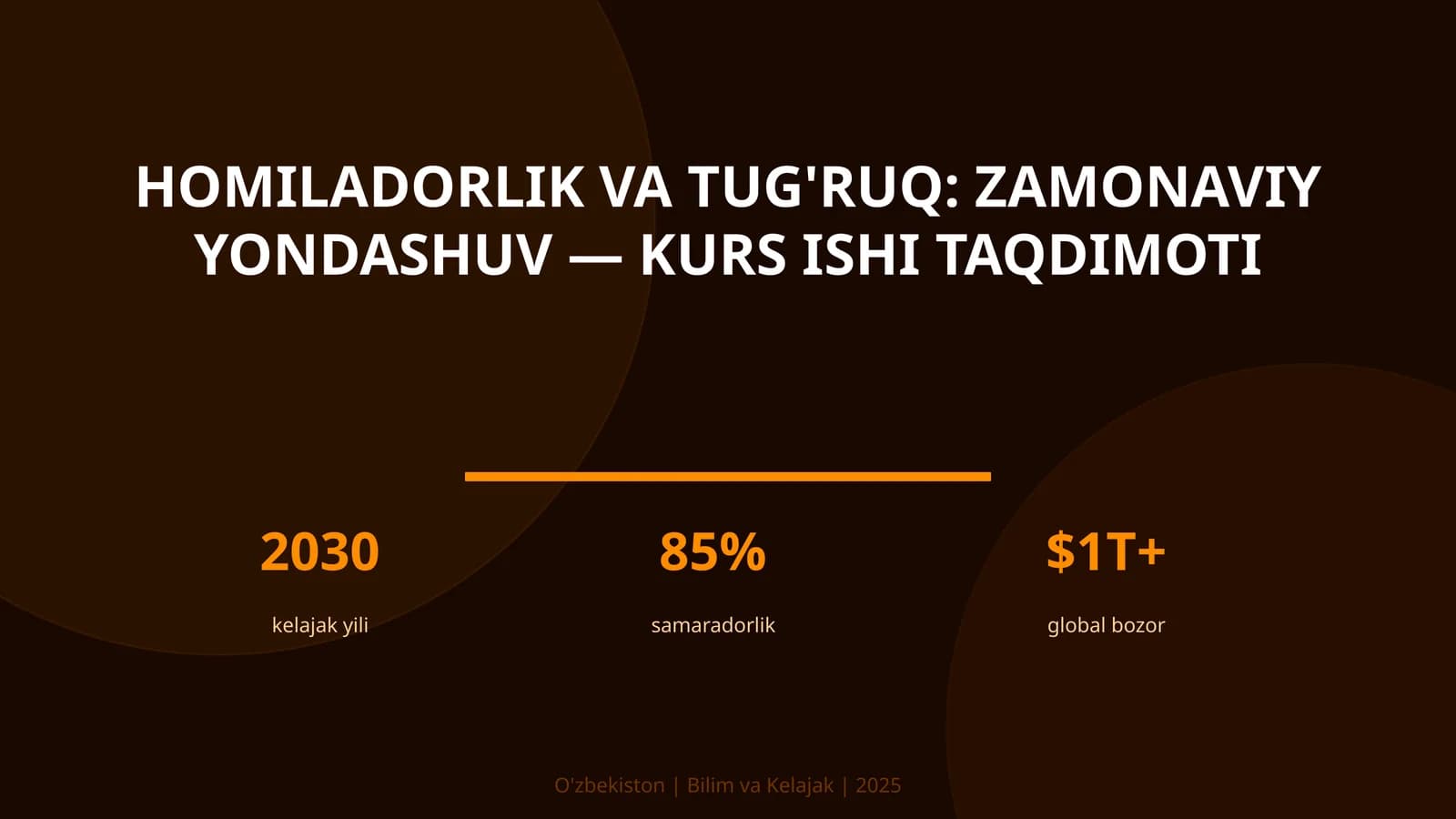 Homiladorlik va tug'ruq: zamonaviy yondashuv — kurs ishi taqdimoti