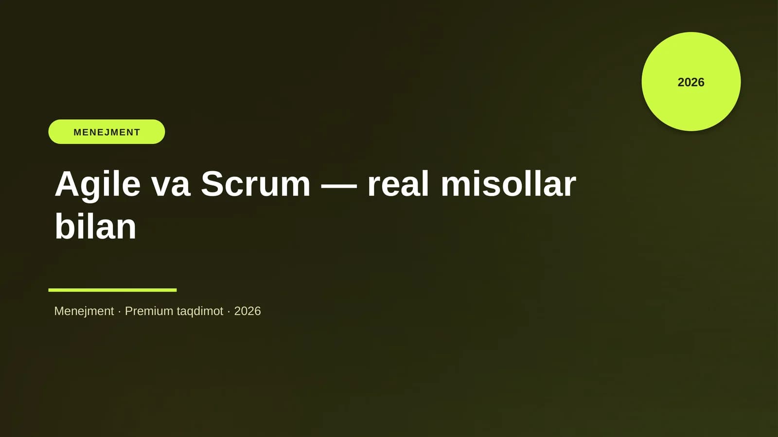 Agile va Scrum — real misollar bilan
