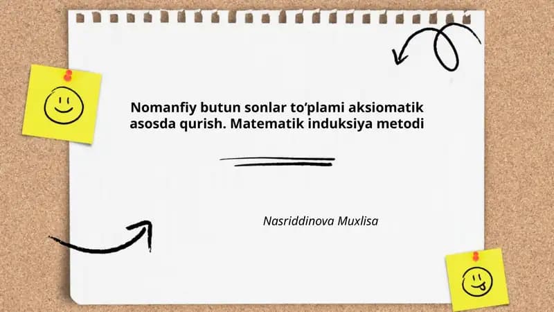 Nomanfiy butun sonlar to‘plami aksiomatik asosda qurish
