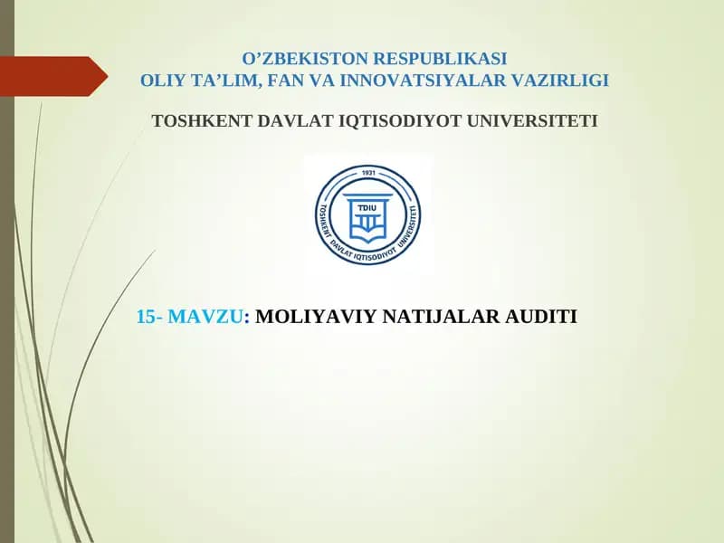 Moliyaviy Natijalar Audit