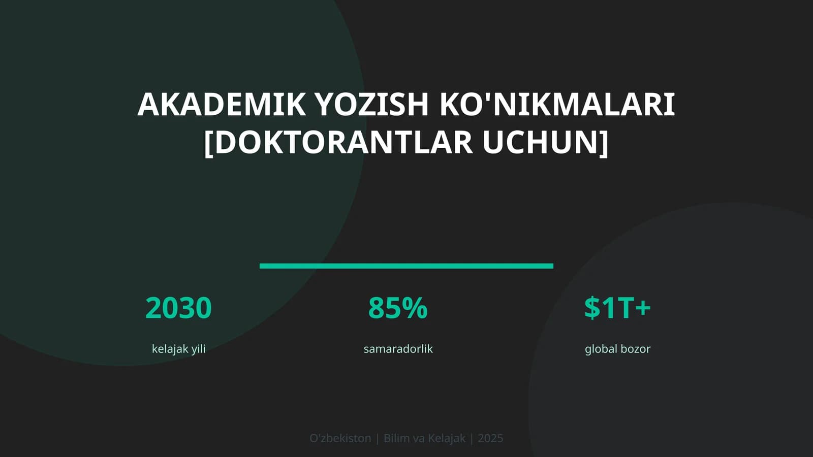 Akademik yozish ko'nikmalari [doktorantlar uchun]