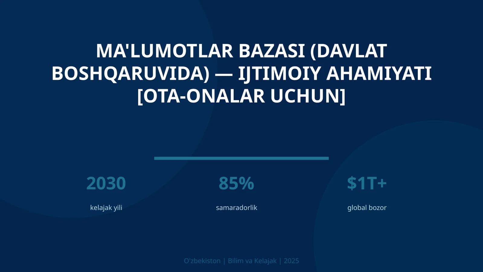 Ma'lumotlar bazasi (davlat boshqaruvida) — ijtimoiy ahamiyati [ota-onalar uchun]