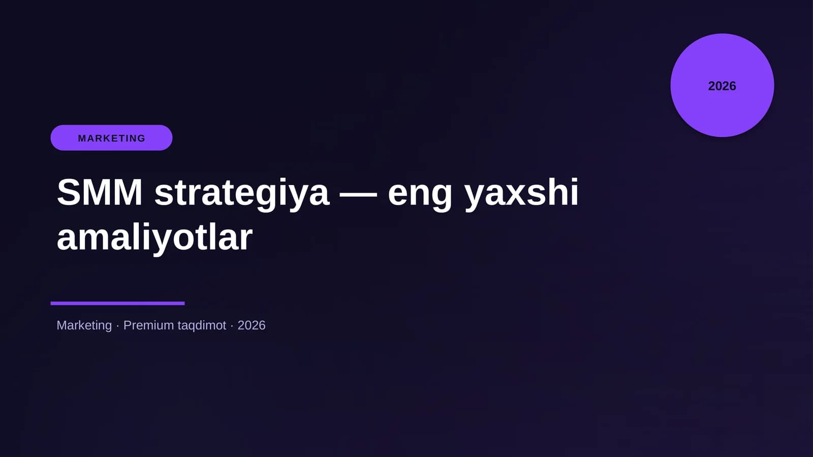 SMM strategiya — eng yaxshi amaliyotlar