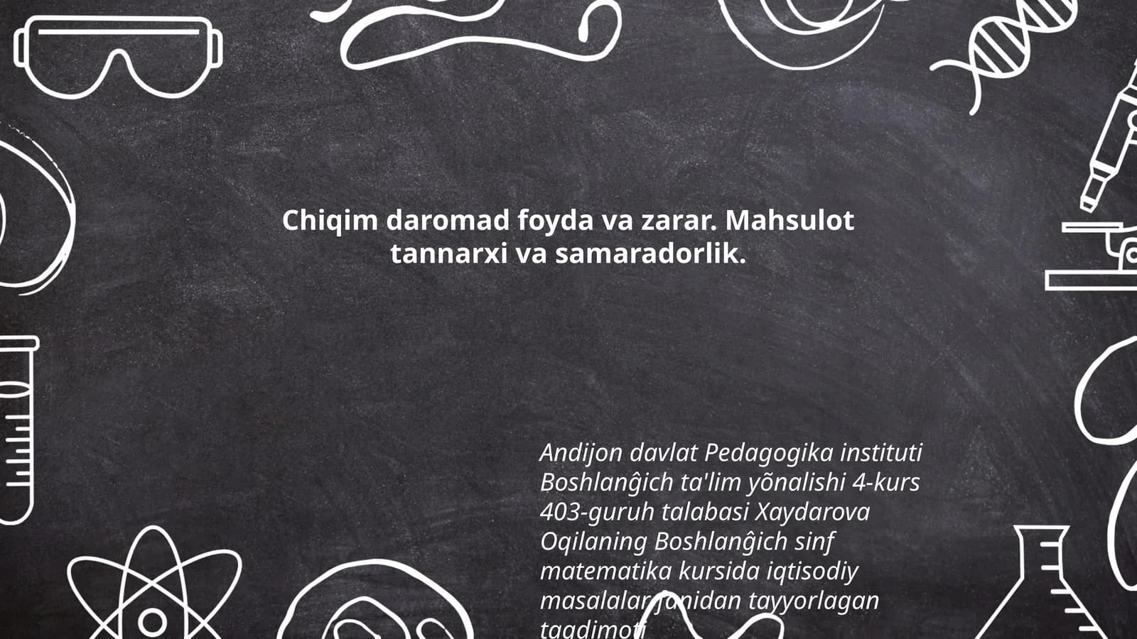 Boshlanĝich sinf matematika kursida iqtisodiy masalalar