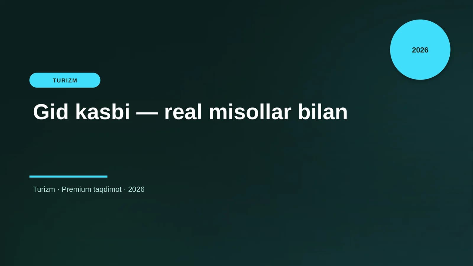 Gid kasbi — real misollar bilan