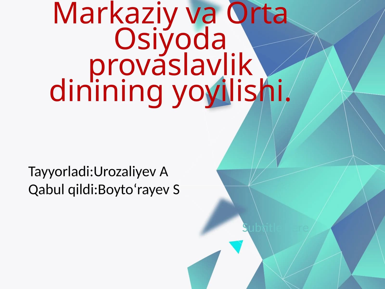 O'zbekiston Respublikasining Prezidenti Shavkat Mirziyoyevning diniy bag'rikenglik sohasida olib borgan oqilona siyosati