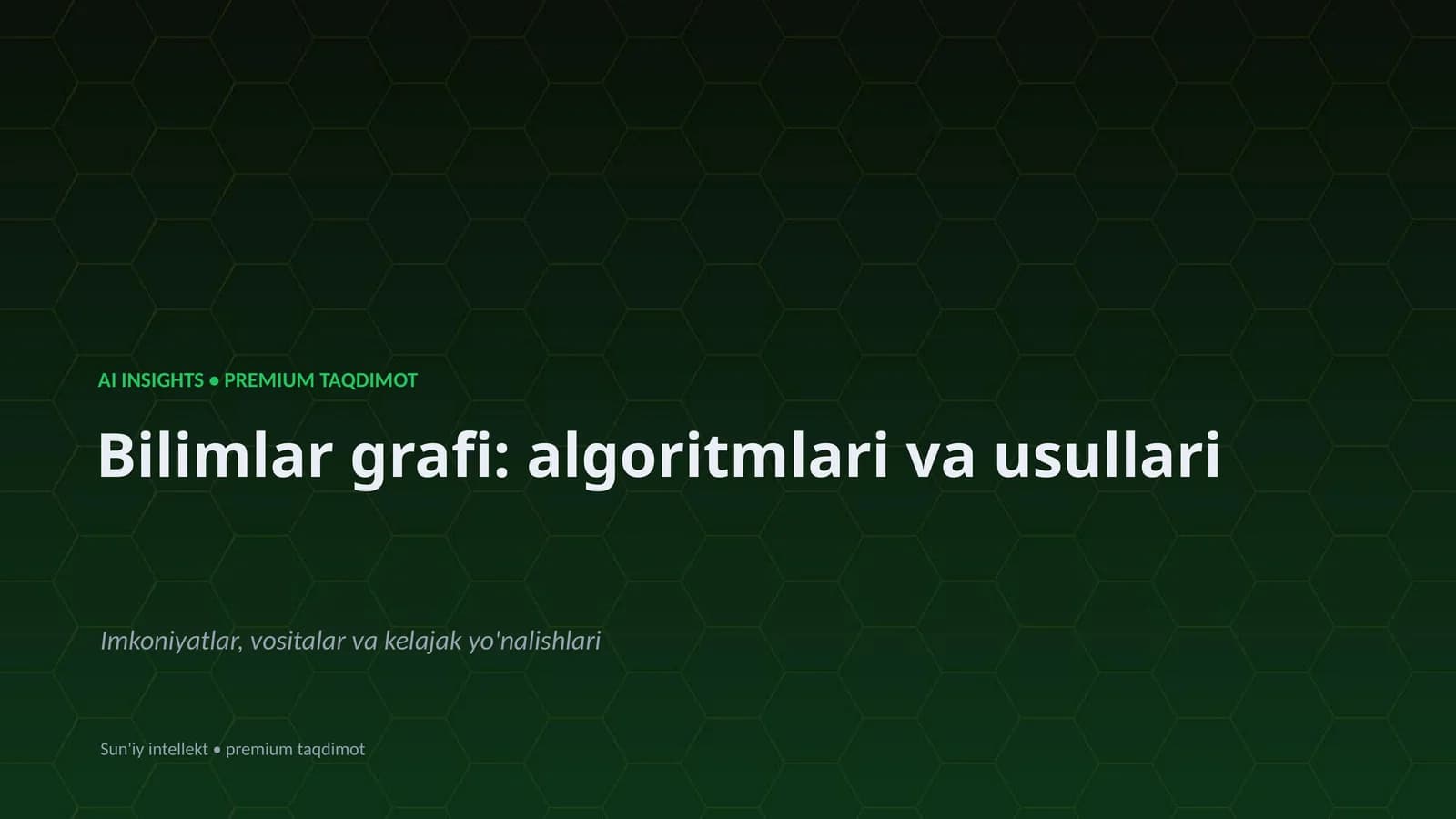 AI INSIGHTS • PREMIUM TAQDIMOT