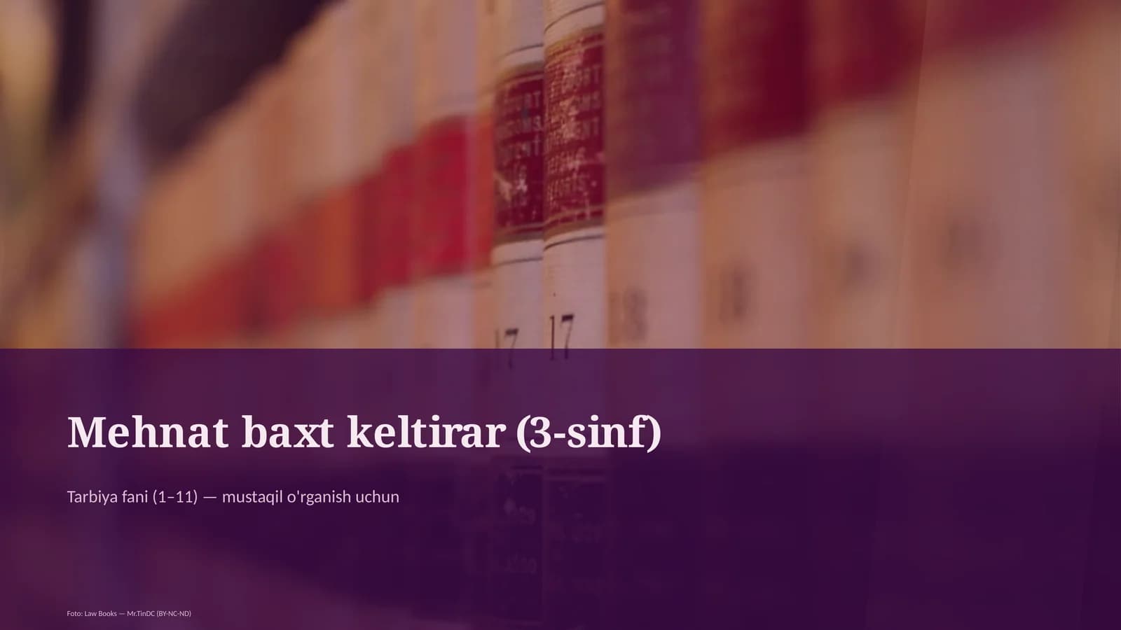 Mehnat baxt keltirar (3-sinf)