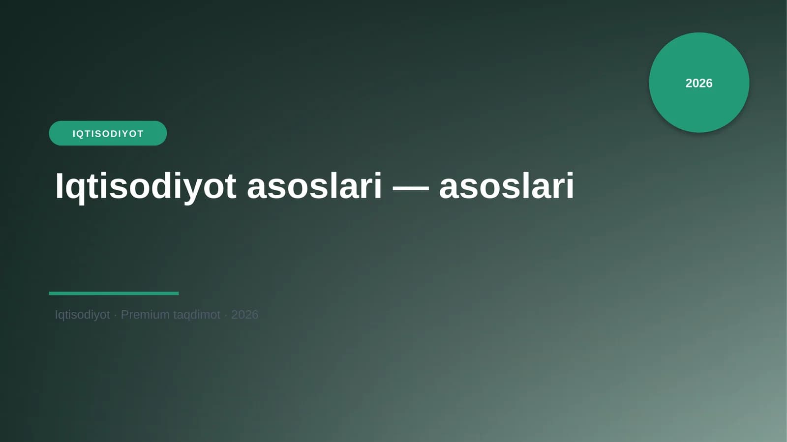 Iqtisodiyot asoslari — asoslari