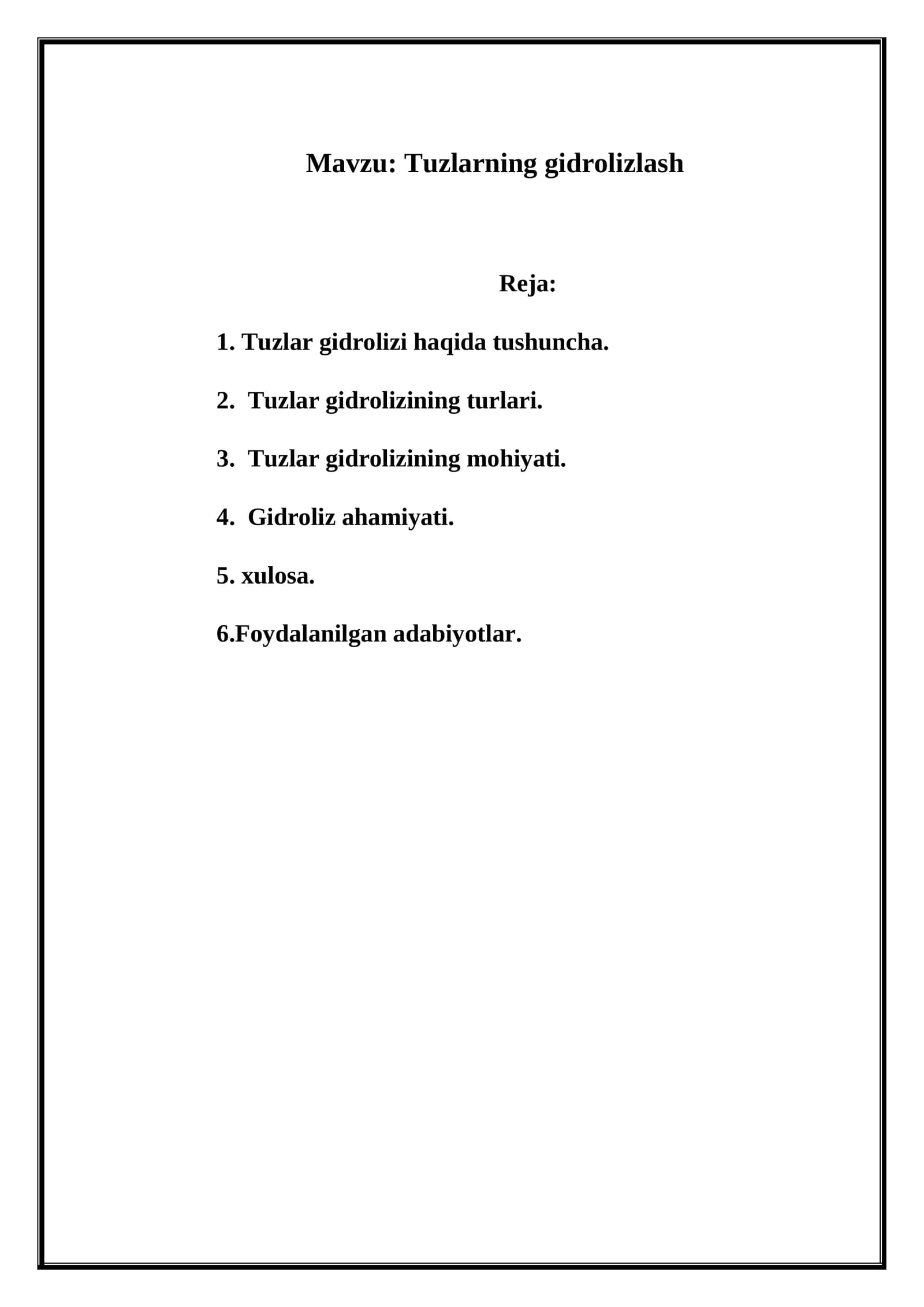 Tuzlarning gidrolizlash
