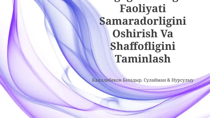 Pedagogika Kengash Faoliyati Samaradorligini Oshirish Va Shaffofligini Taminlash