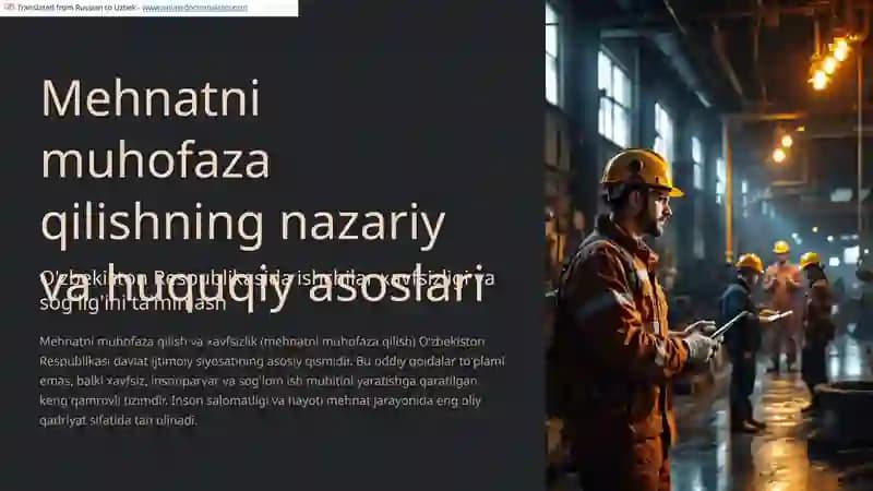 Mehnatni muhofaza qilishning nazariy va huquqiy asoslari